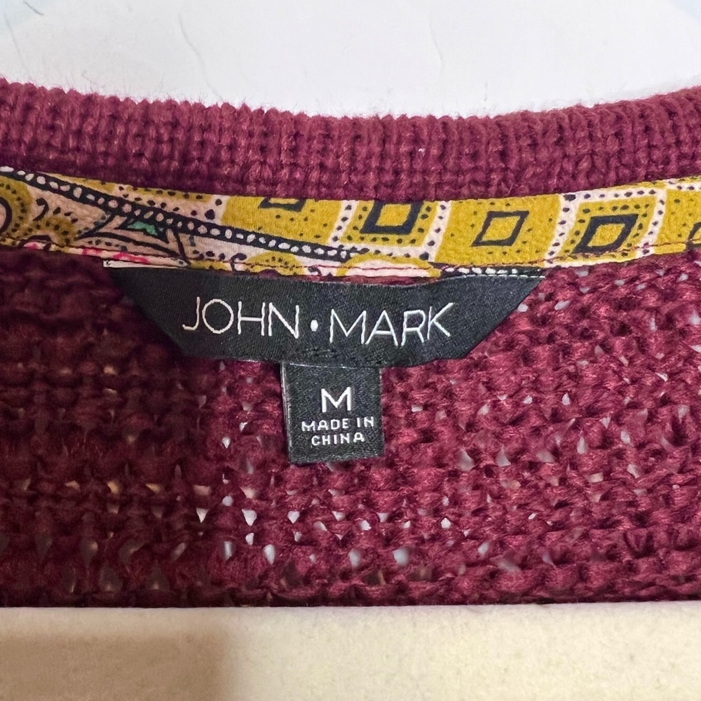 NWT‎ JOHN MARK Pullover Mixed Media Knit Sweater. Size Medium - Picture 8 of 11